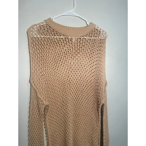 Free People Tan Open‎ Knit Slouchy Sweater - Picture 2 of 10